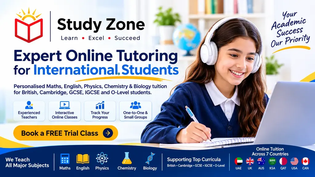 Study Zone online Maths, English and Science tutoring for international students